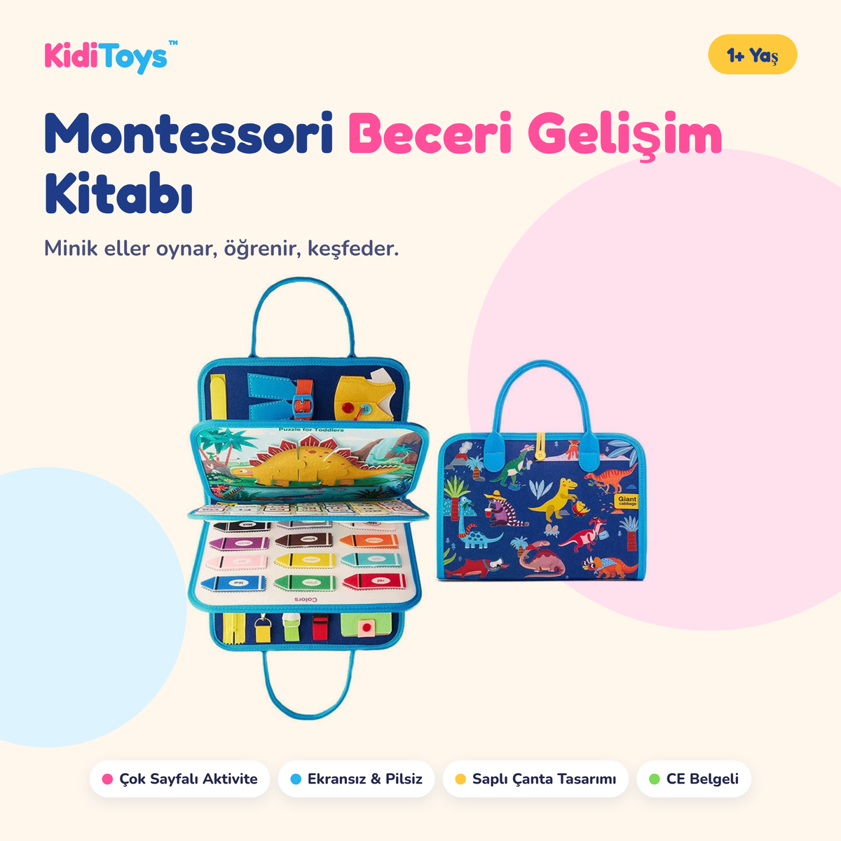 KidiToys™ Montessori Beceri Gelişim Kitabı